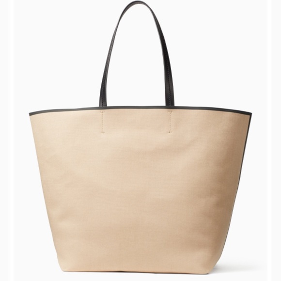 Limited Edition 🔥 Authentic Kate Spade L.edition cotton twill leather tote - Picture 3 of 8